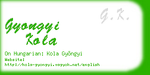 gyongyi kola business card